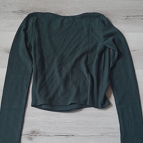 Aerie Waffle Wrap Top Size Small green NWT in packaging - Picture 9 of 10